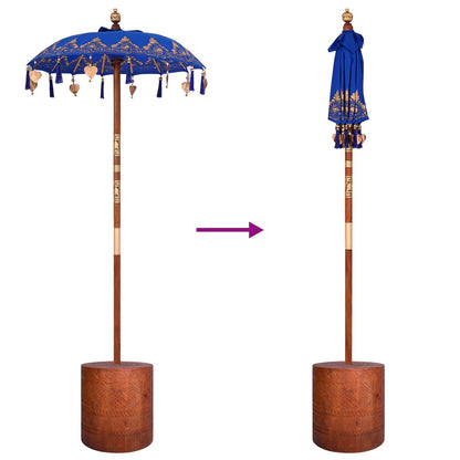 Balinese Parasol with Base 2 pcs Blue