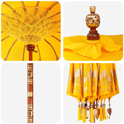 Balinese Parasol with Base 2 pcs Yellow