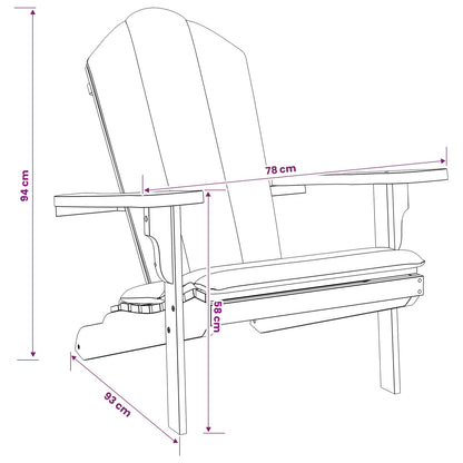Garden Adirondack Chair Natural Solid Teak Wood