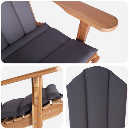 Garden Adirondack Chair Natural Solid Teak Wood
