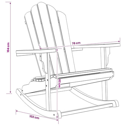 Garden Adirondack Rocking Chair Natural Solid Teak wood