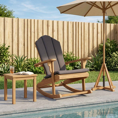 Garden Adirondack Rocking Chair Natural Solid Teak wood