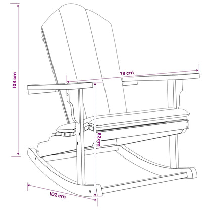 Garden Adirondack Rocking Chair Natural Solid Teak wood