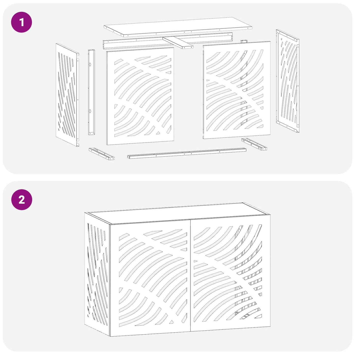 Air Conditioner Cover Black 90 x 40 x 60 cm Steel