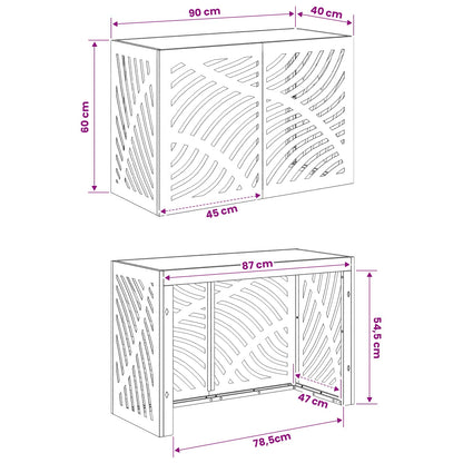 Air Conditioner Cover White 90 x 40 x 60 cm Steel
