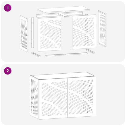 Air Conditioner Cover Silver 90 x 40 x 60 cm Stainless Steel