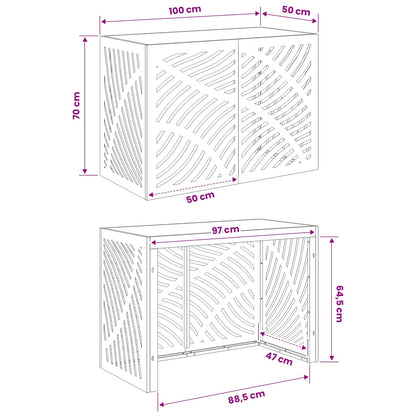 Air Conditioner Cover Olive Green 100 x 50 x 70 cm Steel