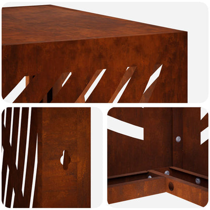 Air Conditioner Cover Rusty 100 x 50 x 70 cm Weathering Steel