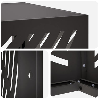 Air Conditioner Cover Black 110 x 50 x 80 cm Steel