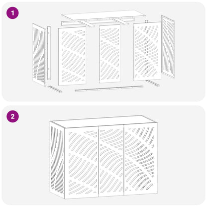 Air Conditioner Cover White 110 x 50 x 80 cm Steel
