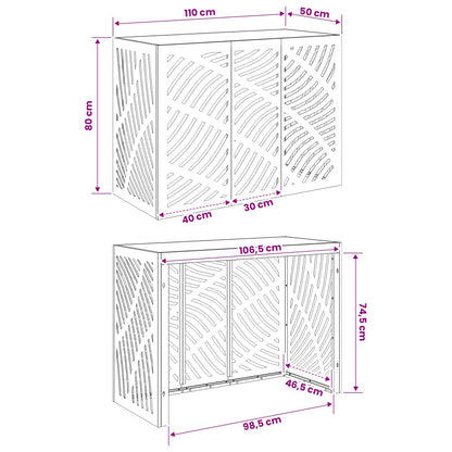 Air Conditioner Cover Silver 110 x 50 x 80 cm Stainless Steel