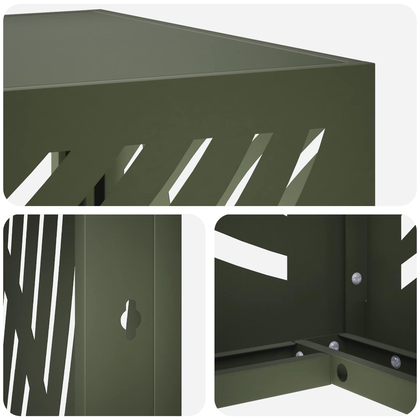 Air Conditioner Cover Olive Green 110 x 50 x 105 cm Steel