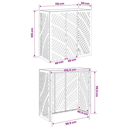 Air Conditioner Cover Olive Green 110 x 50 x 105 cm Steel