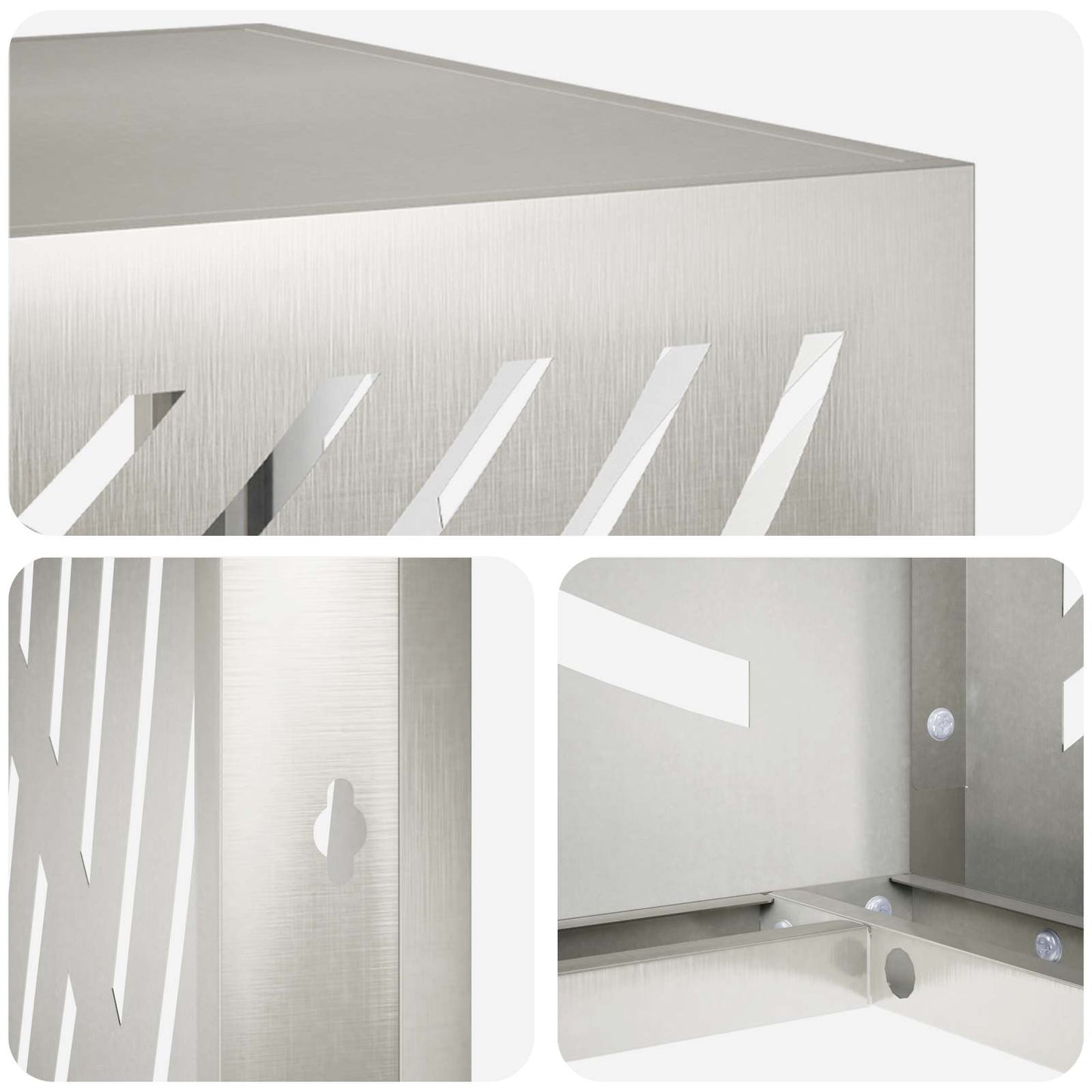 Air Conditioner Cover Silver 110 x 50 x 105 cm Stainless Steel