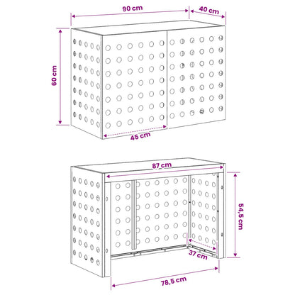 Air Conditioner Cover Silver 90 x 40 x 60 cm Galvanised Steel