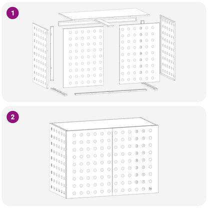 Air Conditioner Cover Black 100 x 50 x 70 cm Steel