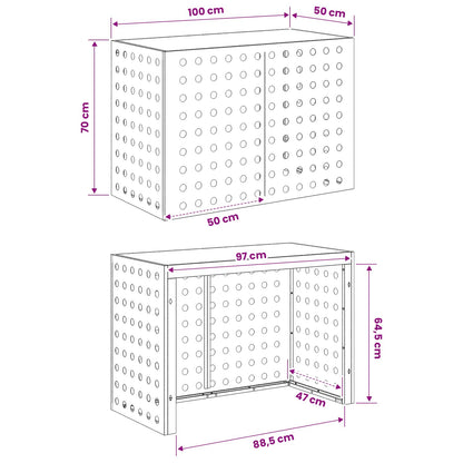 Air Conditioner Cover Black 100 x 50 x 70 cm Steel