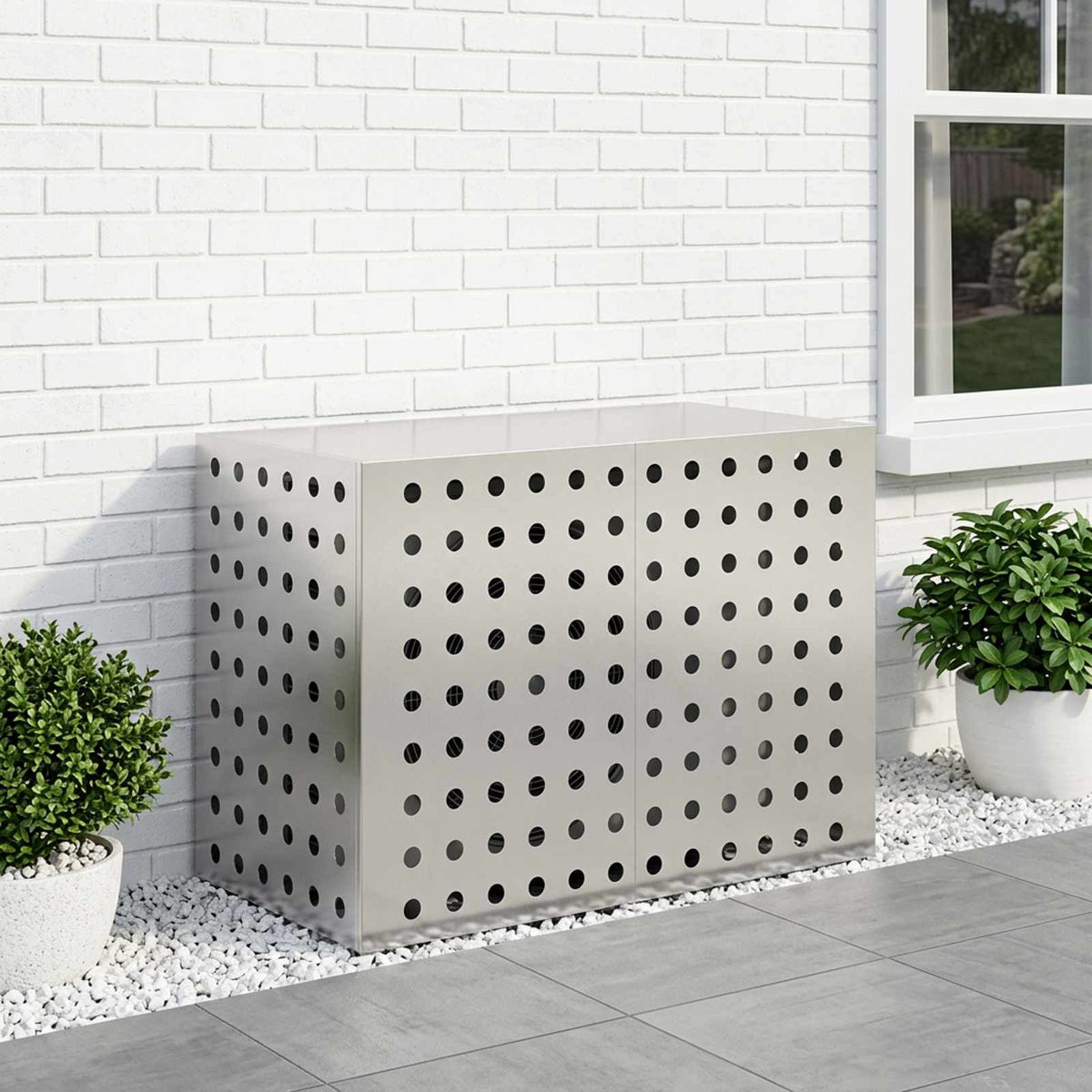 Air Conditioner Cover Silver 100 x 50 x 70 cm Stainless Steel
