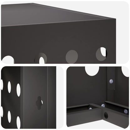 Air Conditioner Cover Black 110 x 50 x 80 cm Steel