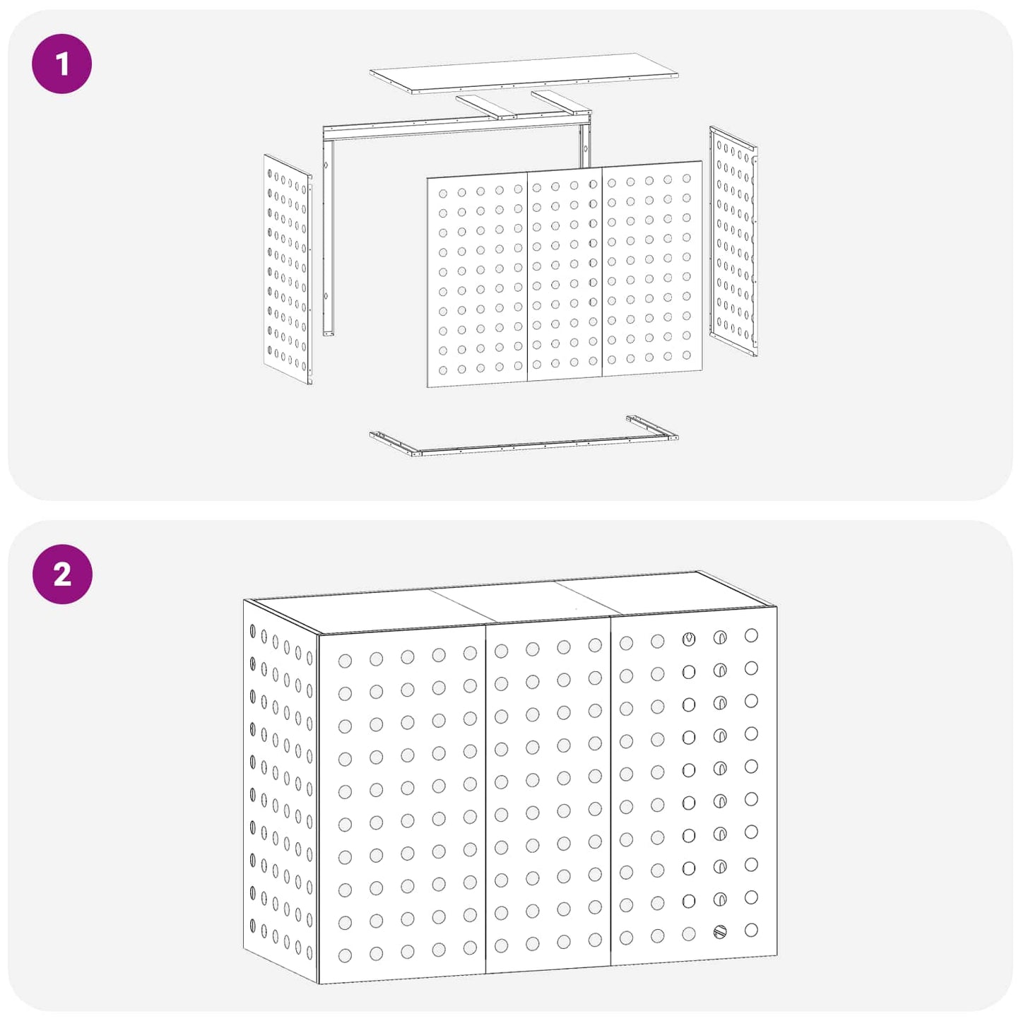 Air Conditioner Cover Anthracite 110 x 50 x 80 cm Steel