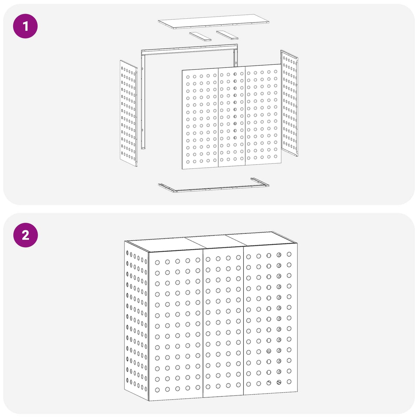 Air Conditioner Cover Black 110 x 50 x 105 cm Steel