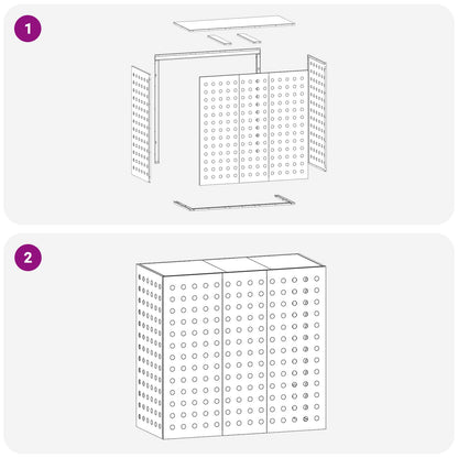 Air Conditioner Cover Black 110 x 50 x 105 cm Steel