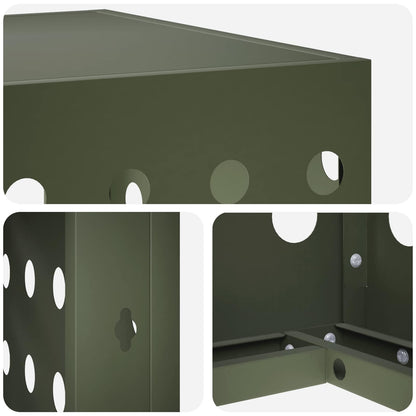 Air Conditioner Cover Olive Green 110 x 50 x 105 cm Steel