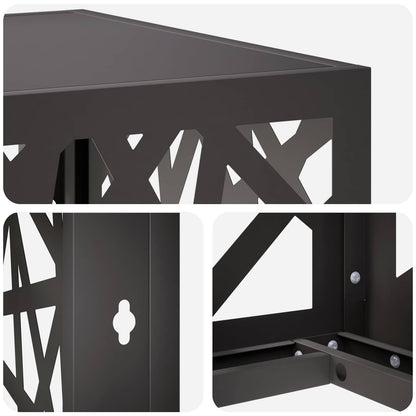 Air Conditioner Cover Black 90 x 40 x 60 cm Steel