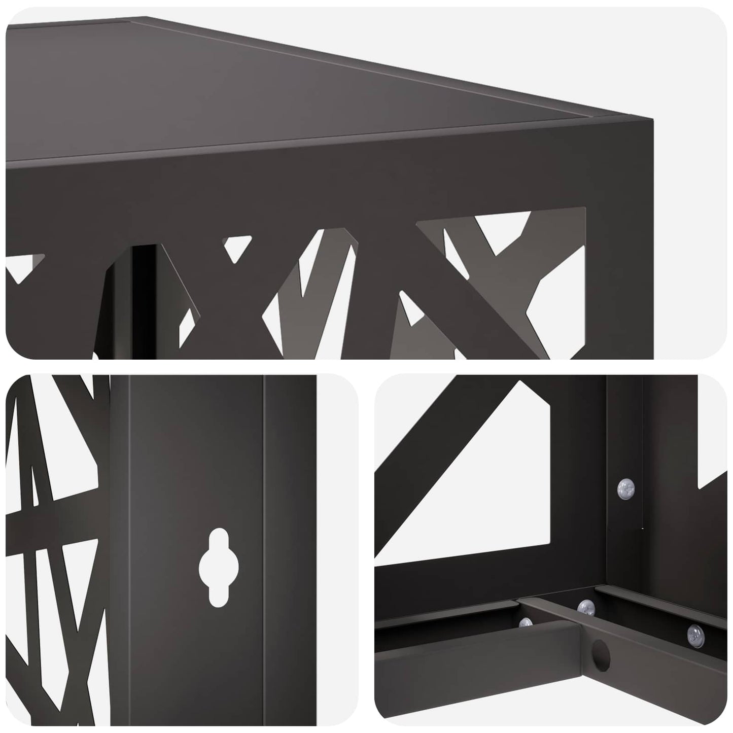 Air Conditioner Cover Black 110 x 50 x 80 cm Steel