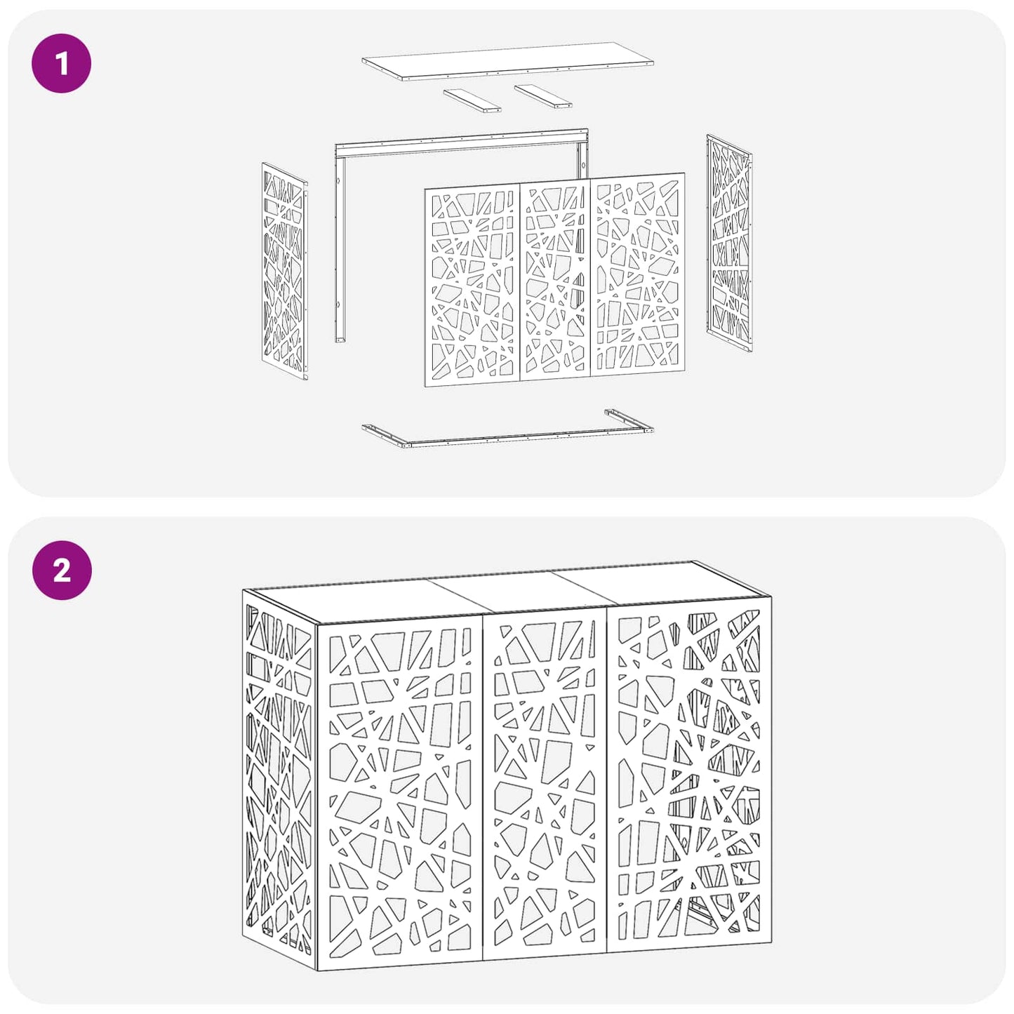 Air Conditioner Cover White 110 x 50 x 80 cm Steel