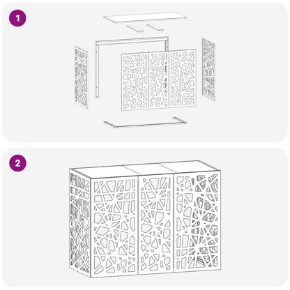 Air Conditioner Cover White 110 x 50 x 80 cm Steel