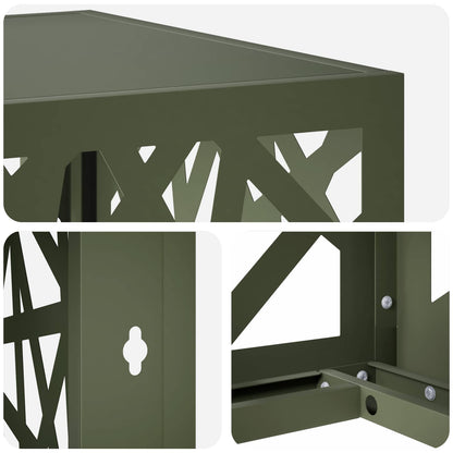 Air Conditioner Cover Olive Green 110 x 50 x 80 cm Steel