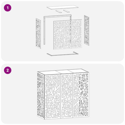 Air Conditioner Cover Silver 110 x 50 x 105 cm Stainless Steel