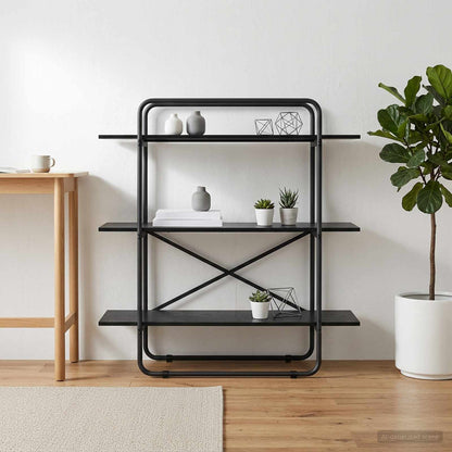 Bookshelf 3-Tier 100 x 35 x 105 cm PB Black Oak