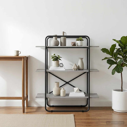 Bookshelf 3-Tier 100 x 35 x 105 cm PB Grey Sonoma