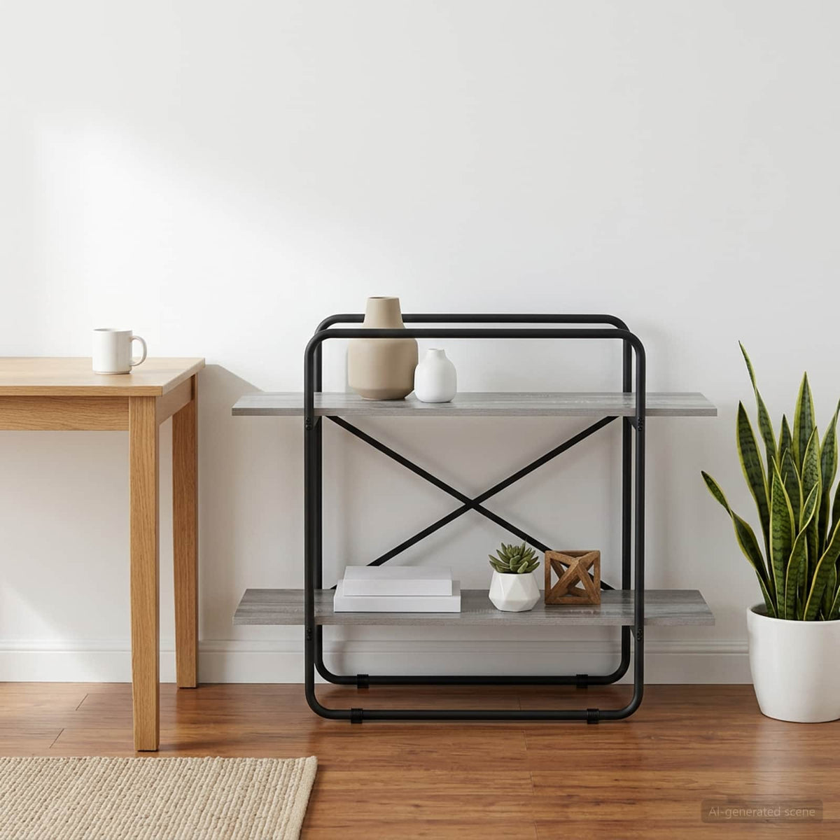 Bookshelf 2-Tier 100 x 35 x 70 cm PB Grey Sonoma