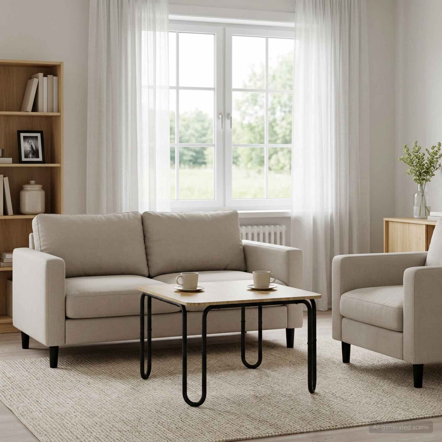 Coffee Table Sonoma Oak 100 x 100 x 45 cm Engineered Wood