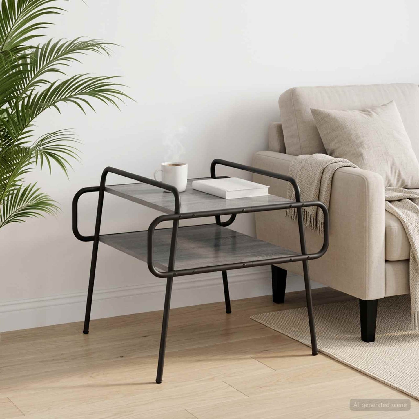 Coffee Table Grey Sonoma 50 x 50 x 51 cm Engineered Wood