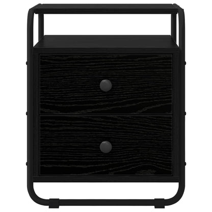 Bedside Cabinet Black Oak 40 x 36.5 x 50 cm Engineered Wood