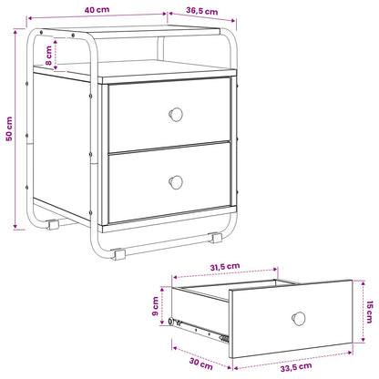 Bedside Cabinet Smoked Oak 40 x 36.5 x 50 cm Engineered Wood