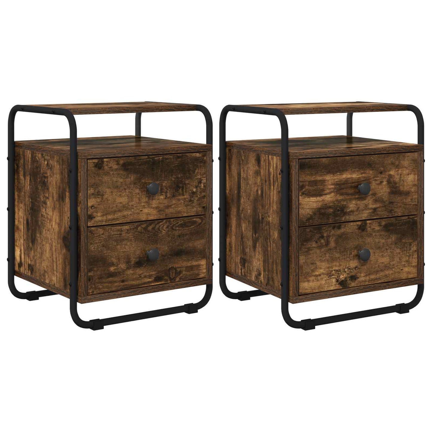 Bedside Cabinet 2 pcs Smoked Oak 40 x 36.5 x 50 cm