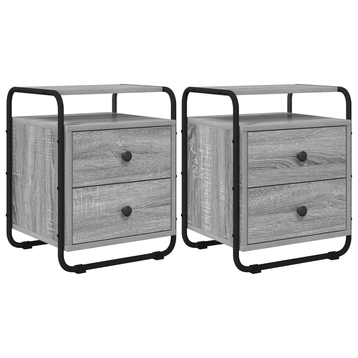 Bedside Cabinet 2 pcs Grey Sonoma 40 x 36.5 x 50 cm