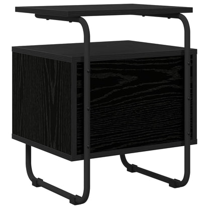 Bedside Cabinet Black Oak 40 x 36.5 x 50 cm Engineered Wood