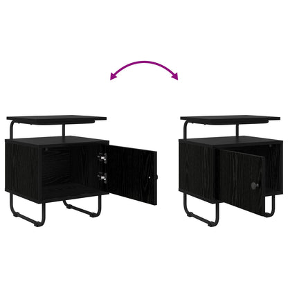 Bedside Cabinet Black Oak 40 x 36.5 x 50 cm Engineered Wood