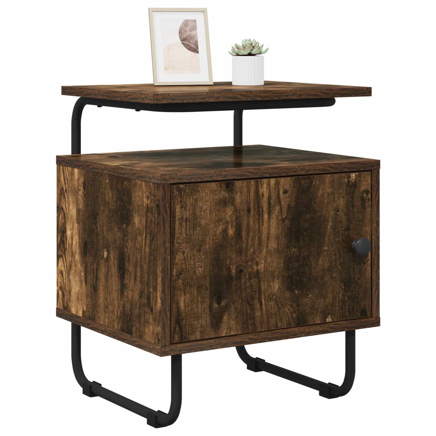 Bedside Cabinet Smoked Oak 40 x 36.5 x 50 cm Engineered Wood