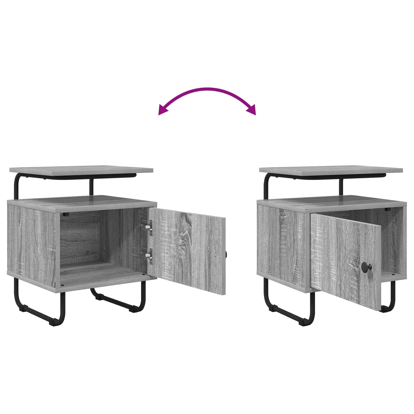 Bedside Cabinet Grey Sonoma 40 x 36.5 x 50 cm Engineered Wood