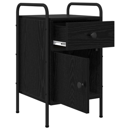 Bedside Cabinet Black Oak 35 x 36.5 x 61 cm Engineered Wood