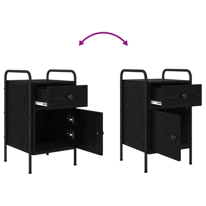 Bedside Cabinet Black Oak 35 x 36.5 x 61 cm Engineered Wood