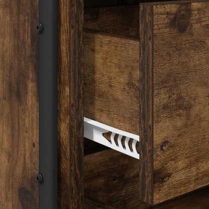 Bedside Cabinet Smoked Oak 35 x 36.5 x 61 cm Engineered Wood