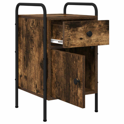 Bedside Cabinet Smoked Oak 35 x 36.5 x 61 cm Engineered Wood